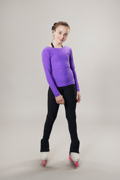 Ice skating top - deep back cut - purple - passionice