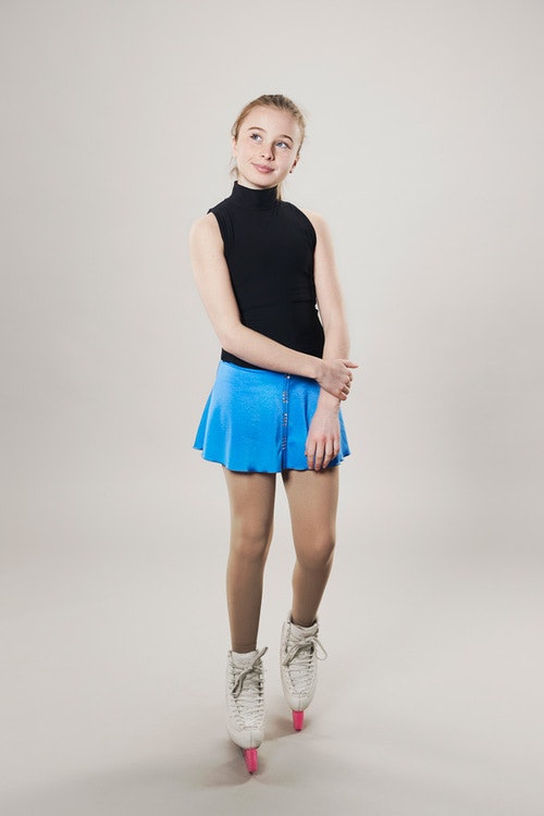 Ice skating skirt blue - line of 4 - passionice