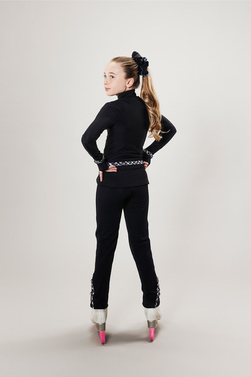 Ice skating tights for kids - black - cafe de paris - passionice