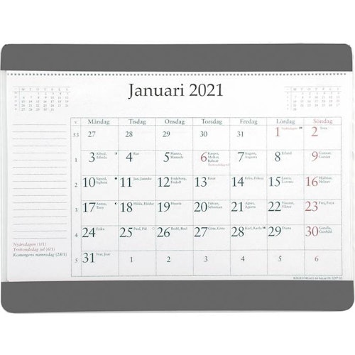 Kalender Musmatta med månadsblock 2021
