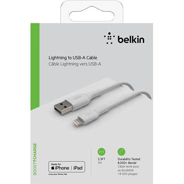 Lightning-USB-A Belkin 1 meter vit