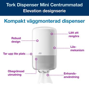 Dispenser Torkpapper Mini M1 Tork vit