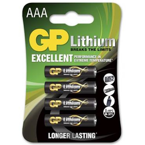 Batteri GP Lithium AAA 4/fp