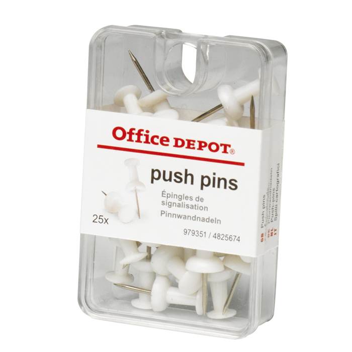 Kartnålar Push-pin vit 25/fp