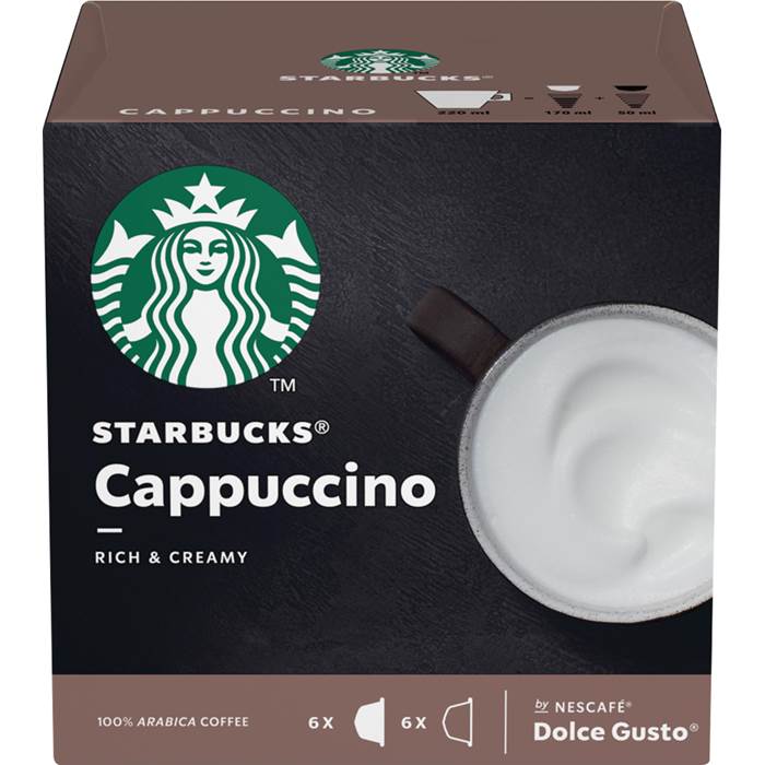 Kaffekapsel Cappuccino Dolce Gusto 12 st/fp Starbucks/3pack