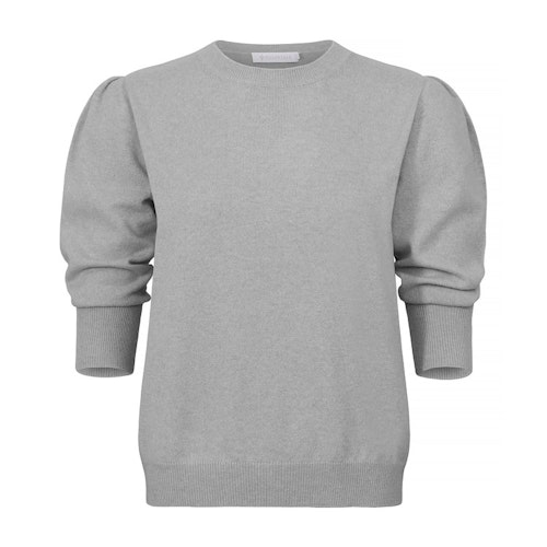 TOVA. Cashmere sweater with puff sleeves. Grey.