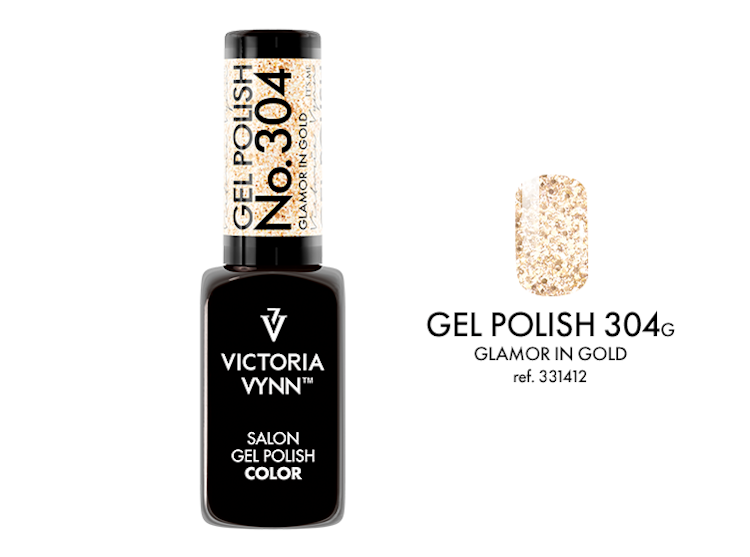 Gel Polish Nr 304 Glamor in Gold