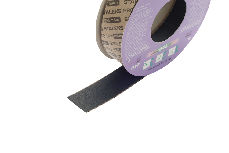 Påfyllningsrulle för nagelfil i ett plastfodral PapMam Staleks Pro 240 grit (6m)