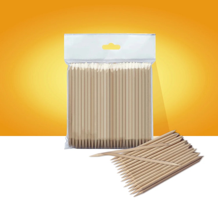 Orange wood stick  for manicure,  110 mm (100 pcs)