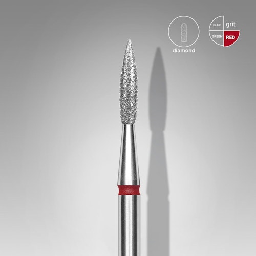 DIAMOND NAIL DRILL BIT, "FLAME", RED 2,3