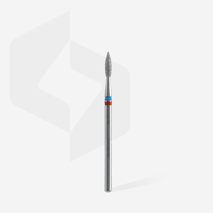 DIAMOND NAIL DRILL BIT, "FLAME", RED§BLUE 2,1