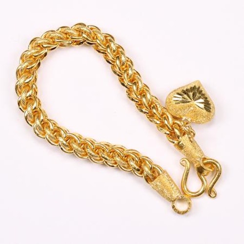 Thai gold bracelet with heart pendant, 2 Baht 30,4 G, 16 cm